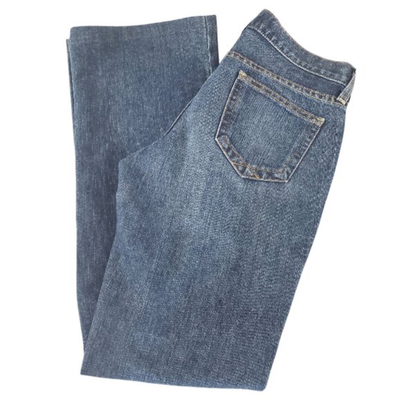 Gap Long And Lean Flare Jeans Womens Long Blue Denim Low Rise Medium Wash 2 - Picture 1 of 5